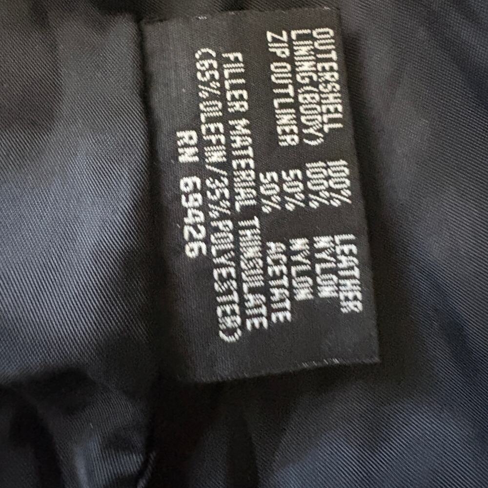 Black Leather JacketWilsons Zip Lg Y2K Retro Grunge - Picture 7 of 8